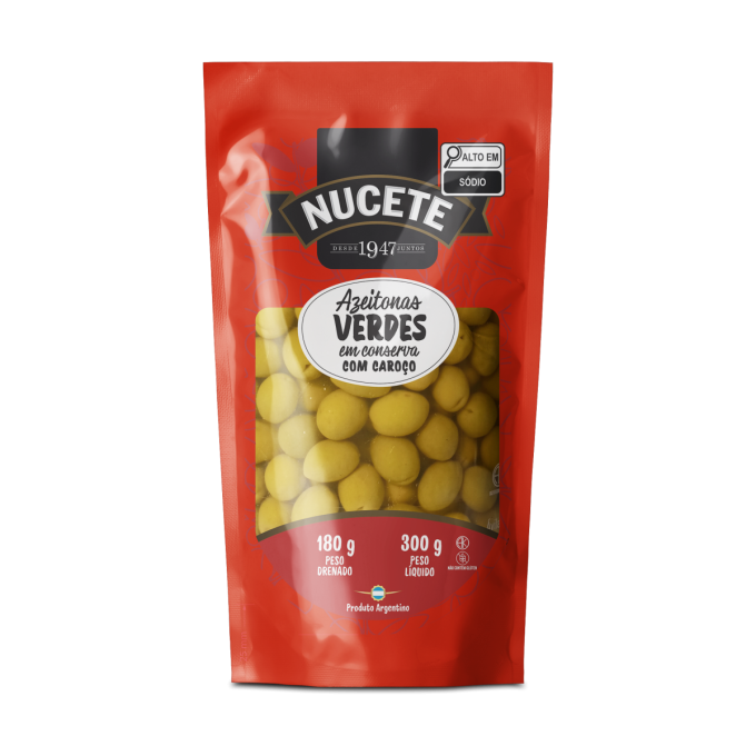 Azeitona Verde com Caroço - Doypack 180g