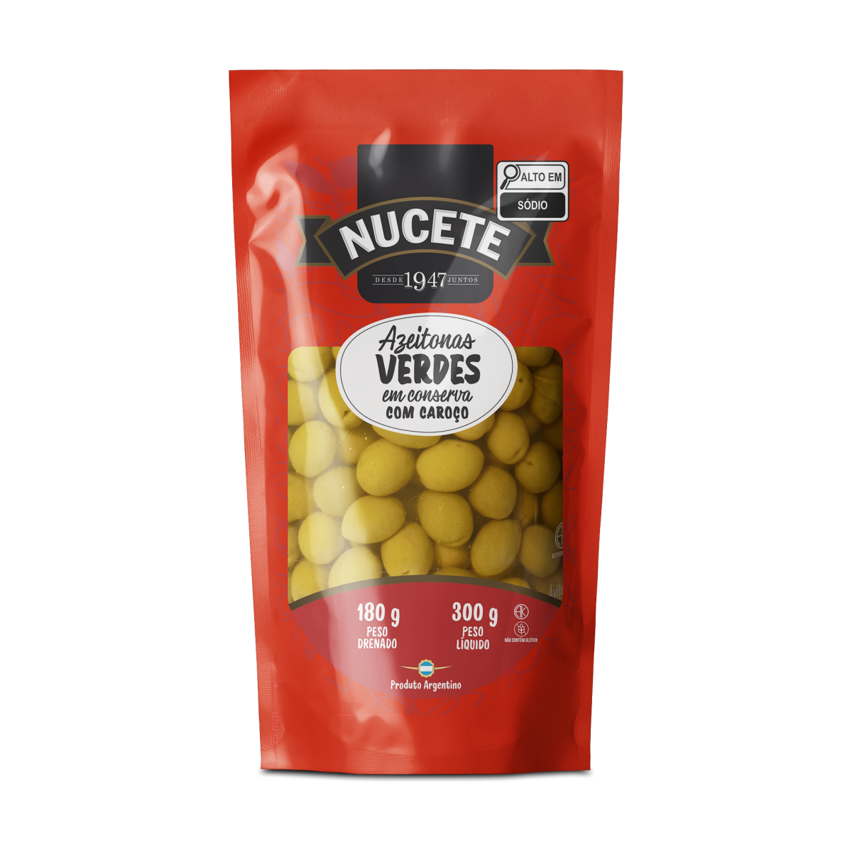 Azeitona Verde com Caroço - Doypack 180g