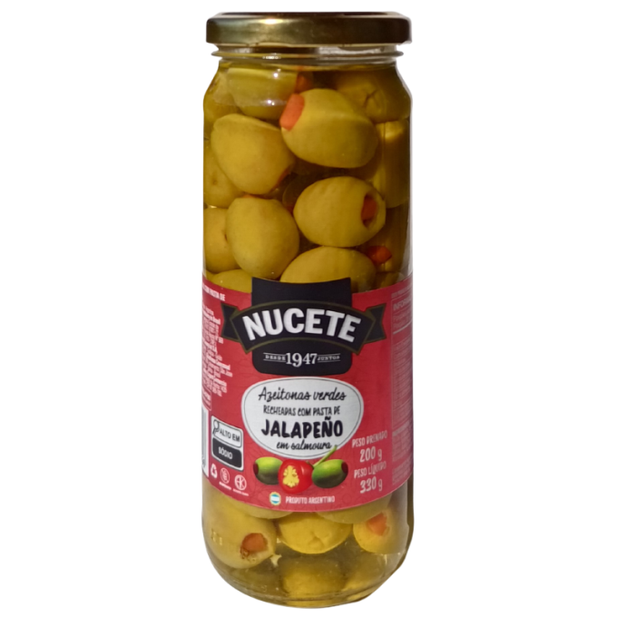 Azeitona Verde Recheada com Pimenta Jalapeño Nucete