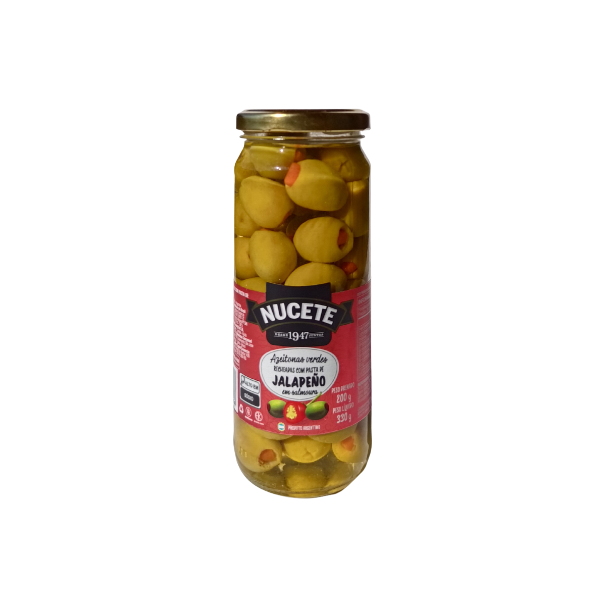 Azeitona Verde Recheada com Pimenta Jalapeño Nucete