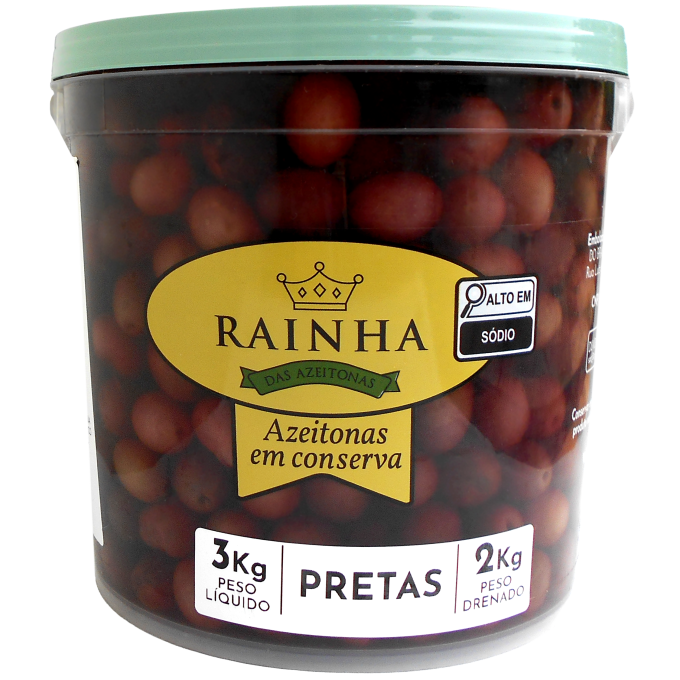 Azeitona Preta com Caroço Rainha - Balde 2kg
