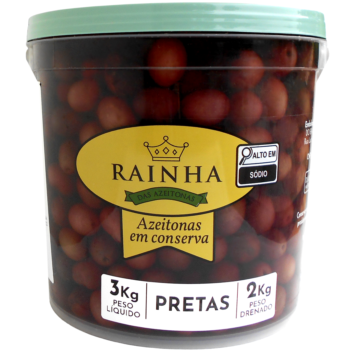 Azeitona Preta com Caroço Rainha - Balde 2kg