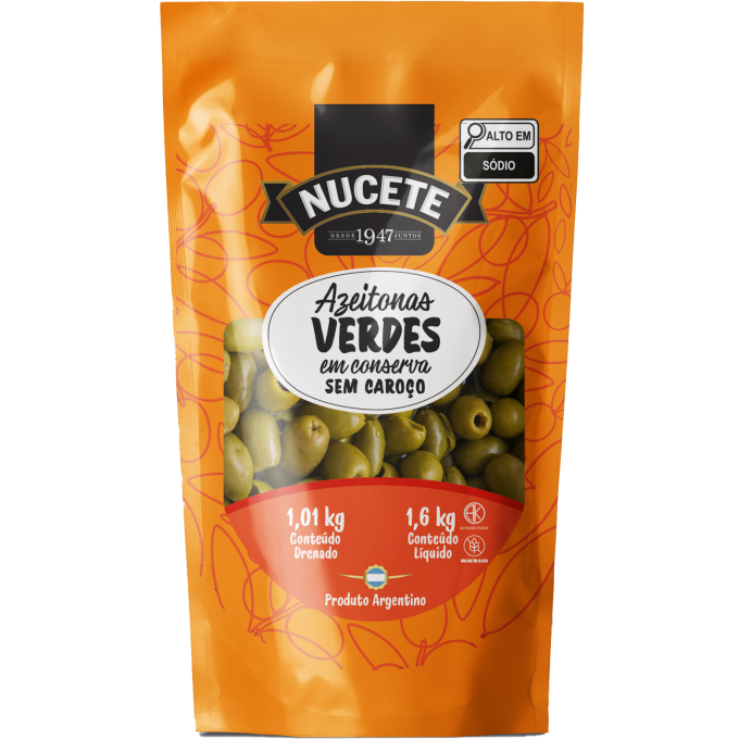 Azeitona Verde Sem Caroço - Doypack 1,01kg