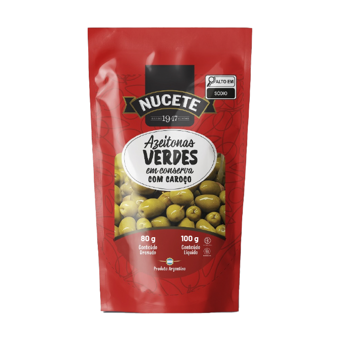Azeitona Verde com Caroço - Doypack 80g
