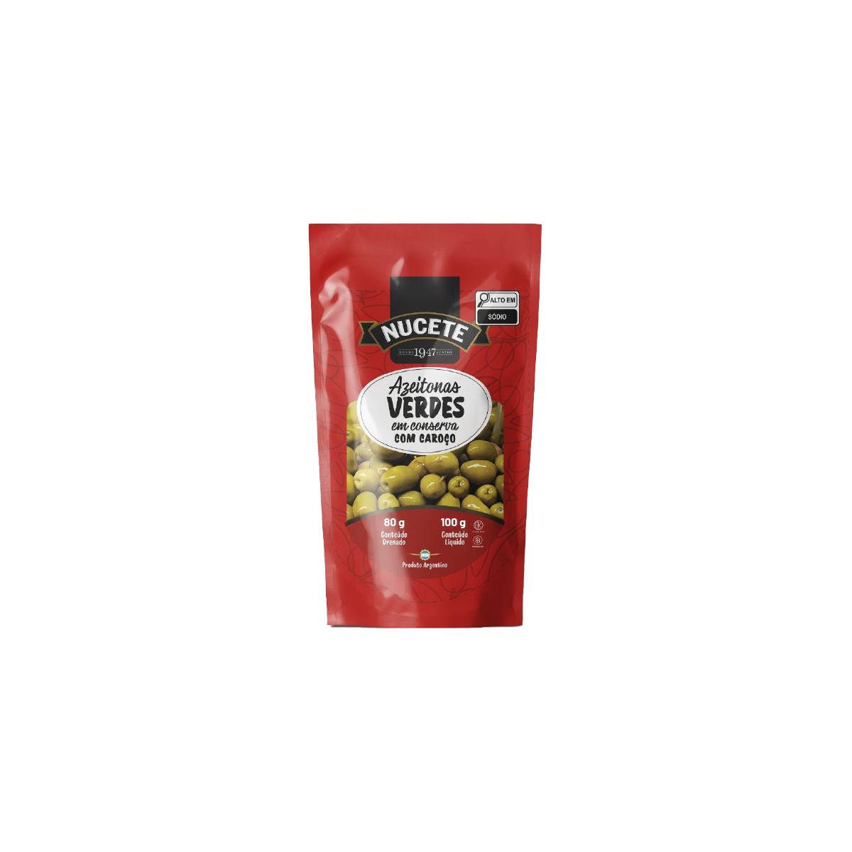 Azeitona Verde com Caroço - Doypack 80g