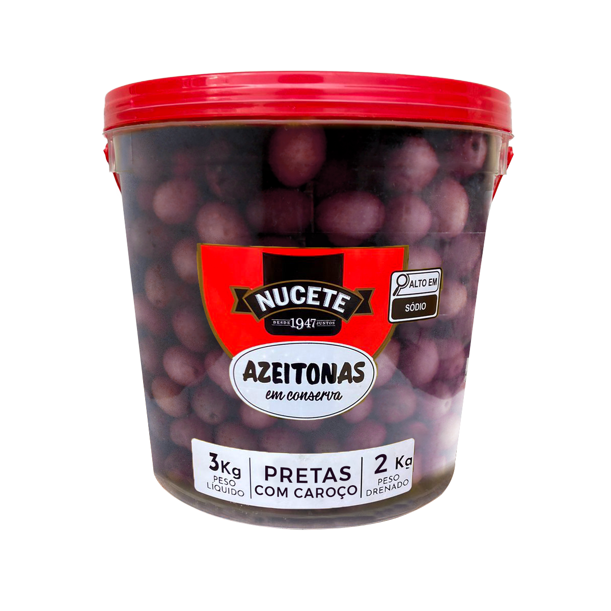 Azeitona Preta com Caroço Nucete - Balde 2kg