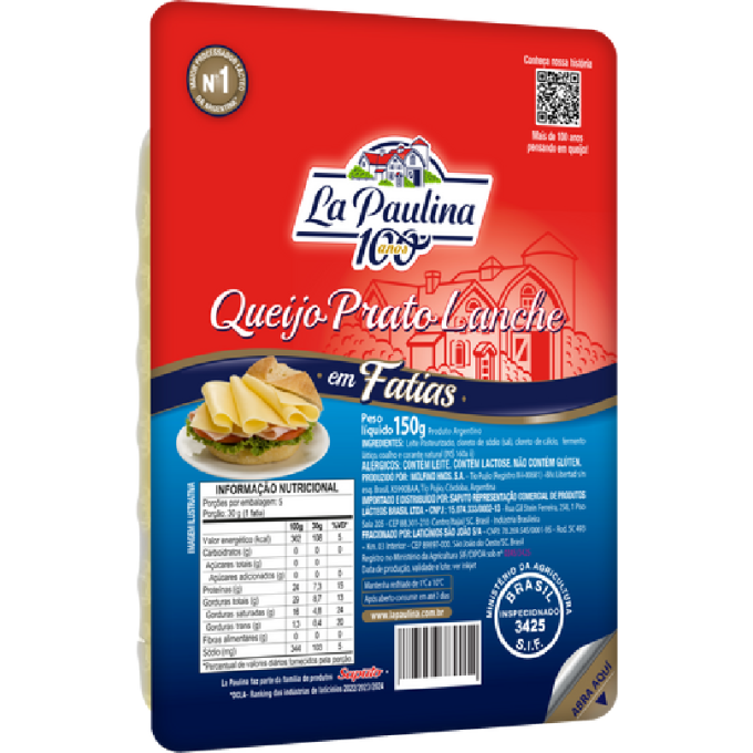 Queijo Prato Fatiado La Paulina