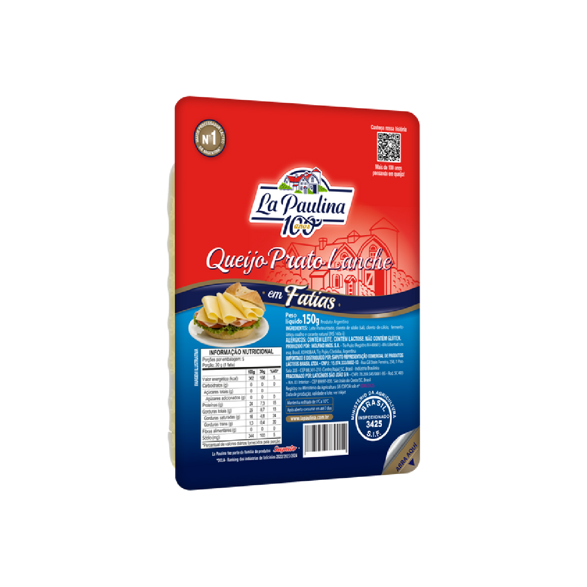 Queijo Prato Fatiado La Paulina