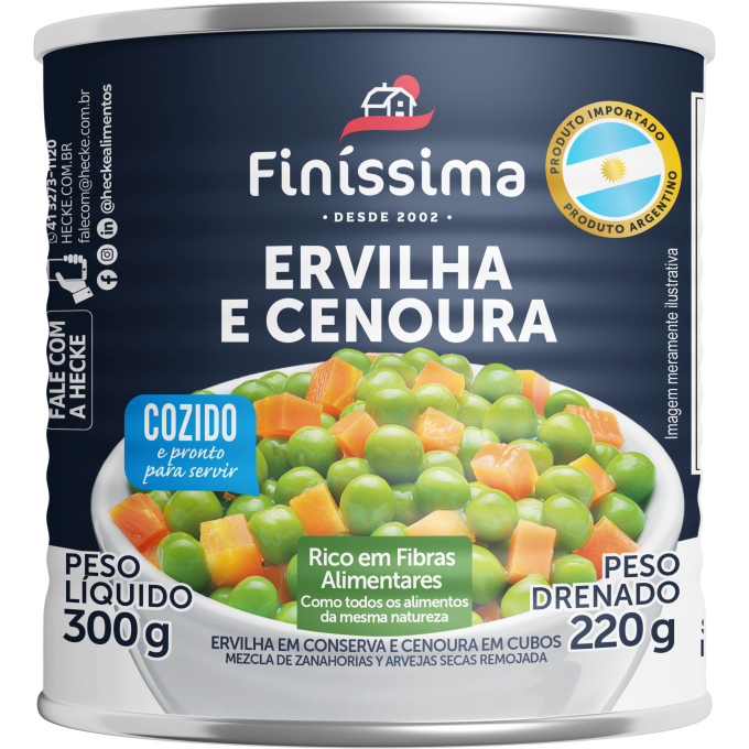 Ervilha e Cenoura em Conserva 220g